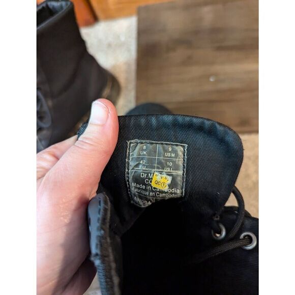 Dr. Martens Combs Poly Casual Boots Men's Black / Yellow Shoes COMBS -AW004 SZ 9 - Picture 5 of 5